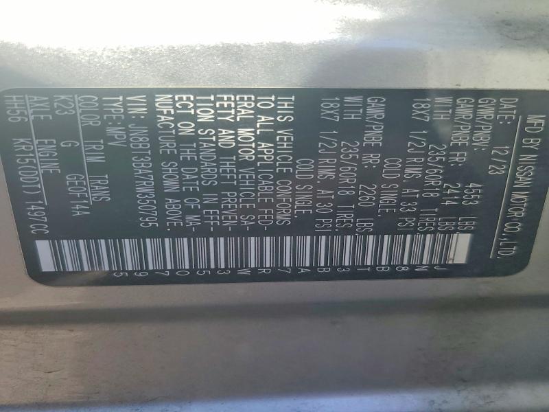 Продаж на аукціоні авто 2024 Nissan Rogue, vin: JN8BT3BA7RW350795, номер лоту: 51116826