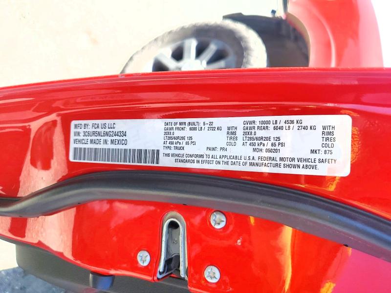 Aukcja sprzedaży 2022 Ram 2500, vin: 3C6UR5NL6NG244334, numer aukcji: 51902866