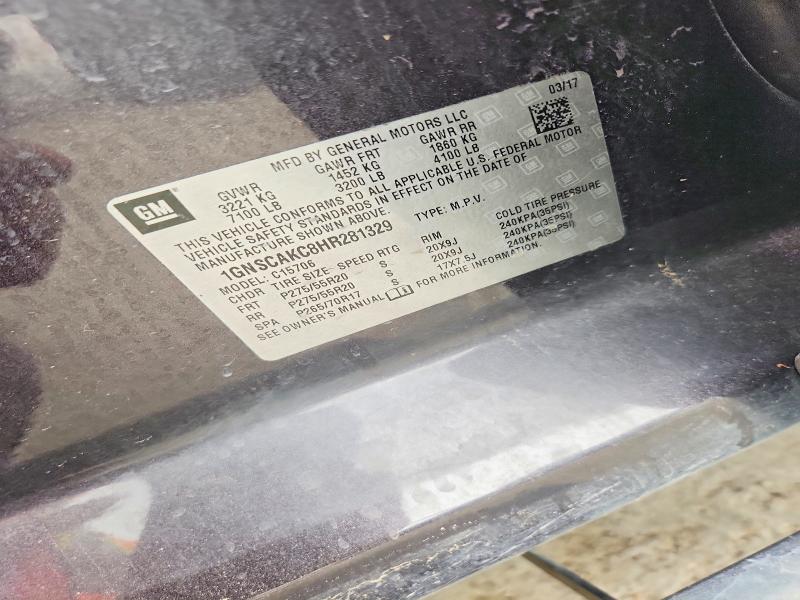 Aukcja sprzedaży 2017 Chevrolet Tahoe, vin: 1GNSCAKC8HR281329, numer aukcji: 49896966