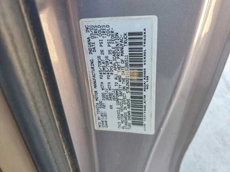 Продажа на аукционе авто 2001 Toyota Tundra, vin: 5TBJN32131S186511, номер лота: 50986026