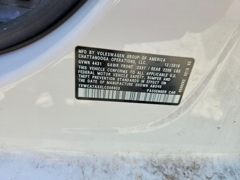 Aukcja sprzedaży 2020 Volkswagen Passat, vin: 1VWCA7A3XLC006903, numer aukcji: 50128816