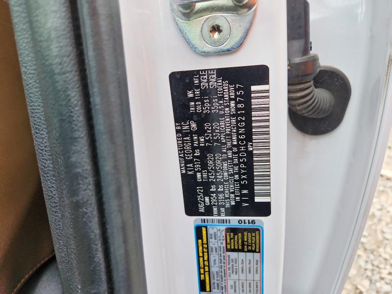 2022 Kia Telluride მანქანა იყიდება აუქციონზე, vin: 5XYP5DHC6NG218757, აუქციონის ნომერი: 49489676
