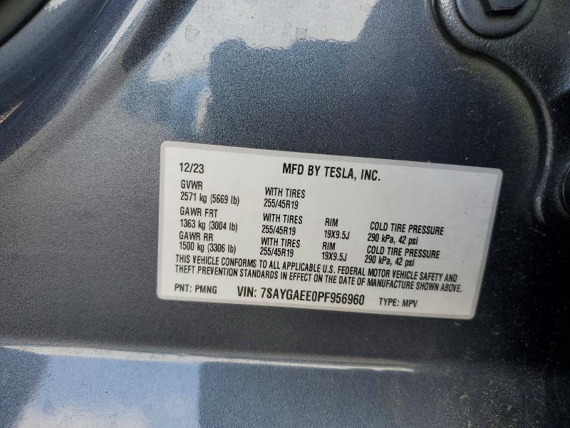 Aukcja sprzedaży 2023 Tesla Model Y, vin: 7SAYGAEE0PF956960, numer aukcji: 48464566