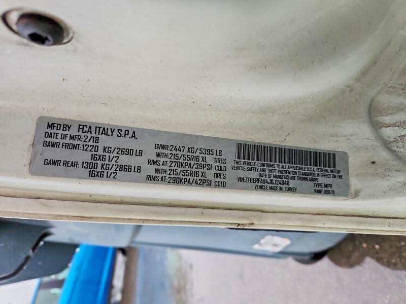Aukcja sprzedaży 2018 Ram Promaster City, vin: ZFBERFAB4J6J24840, numer aukcji: 48565956