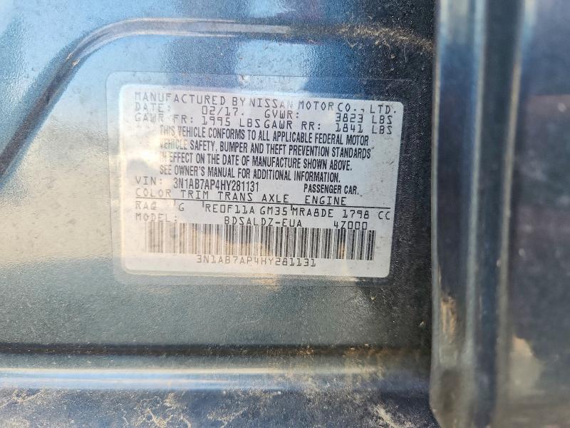 50048436 :رقم المزاد ، 3N1AB7AP4HY281131 vin ، 2017 Nissan Sentra مزاد بيع