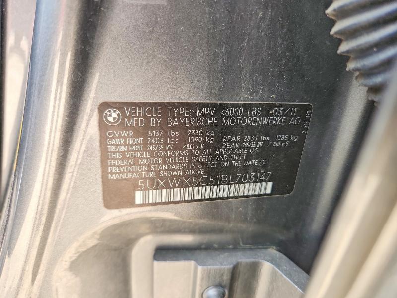 Продаж на аукціоні авто 2011 Bmw X3, vin: 5UXWX5C51BL703147, номер лоту: 51667446