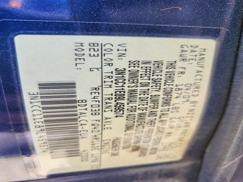 50431696 :رقم المزاد ، 3N1CC11E89L459574 vin ، 2009 Nissan Versa مزاد بيع