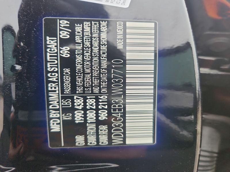 Продаж на аукціоні авто 2020 Mercedes-benz A, vin: WDD3G4EB3LW037710, номер лоту: 50794356