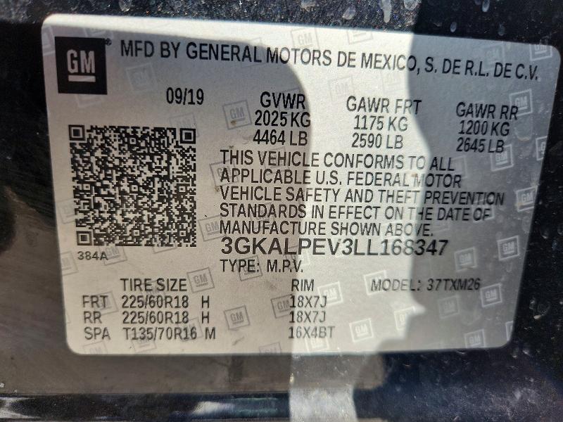 47576226 :رقم المزاد ، 3GKALPEV3LL168347 vin ، 2020 Gmc Terrain مزاد بيع