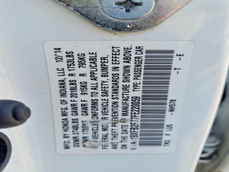 Aukcja sprzedaży 2015 Honda Civic, vin: 19XFB2F77FE220059, numer aukcji: 51851816