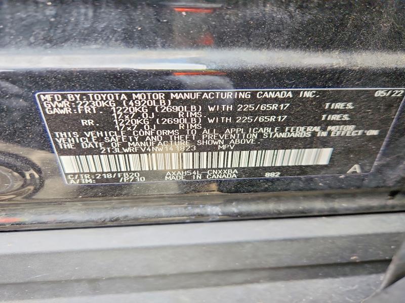 Продаж на аукціоні авто 2022 Toyota Rav4, vin: 2T3LWRFV4NW141823, номер лоту: 50366516