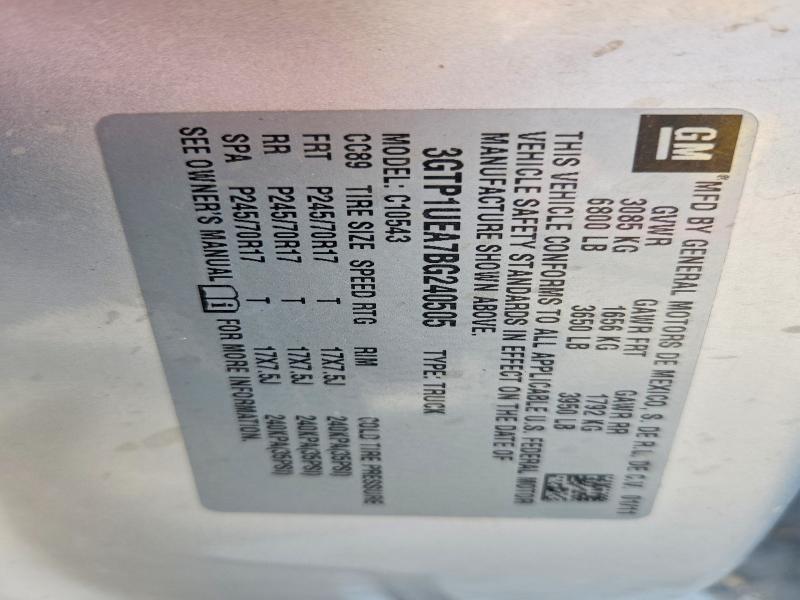 2011 Gmc Sierra მანქანა იყიდება აუქციონზე, vin: 3GTP1UEA7BG240505, აუქციონის ნომერი: 50362436