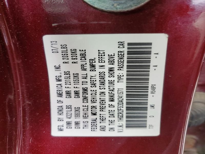 Продаж на аукціоні авто 2013 Honda Accord, vin: 1HGCR2F53DA241571, номер лоту: 50518846