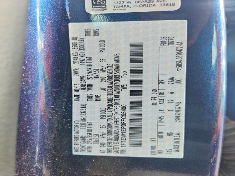 Продаж на аукціоні авто 2015 Ford F150, vin: 1FTEW1EP0FFC95400, номер лоту: 48143166
