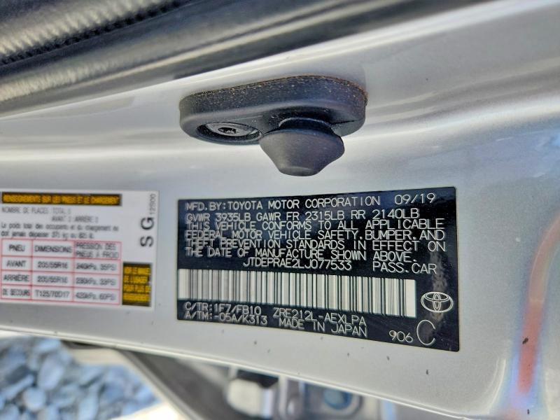 Продажа на аукционе авто 2020 Toyota Corolla, vin: JTDEPRAE2LJ077533, номер лота: 50346236