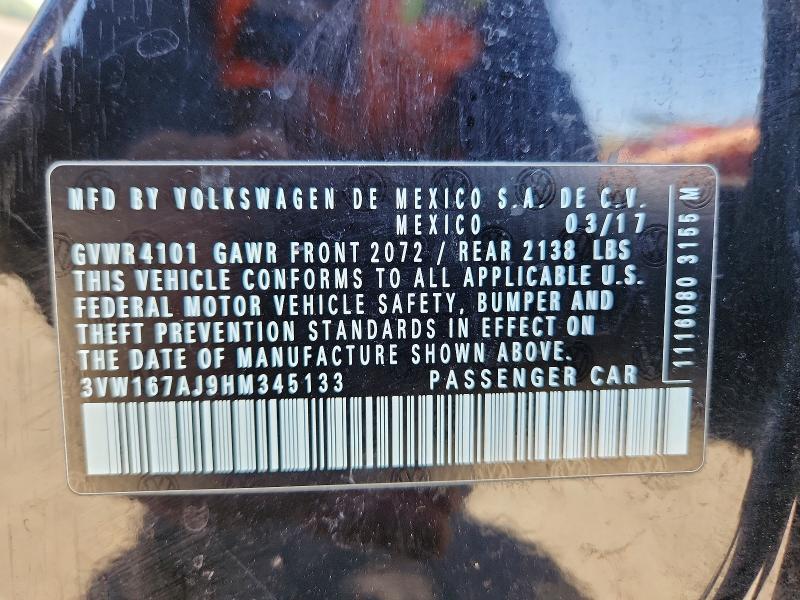 Aukcja sprzedaży 2017 Volkswagen Jetta, vin: 3VW167AJ9HM345133, numer aukcji: 50978506