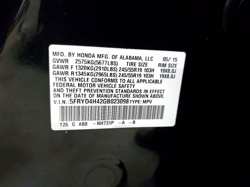 Продажа на аукционе авто 2016 Acura Mdx, vin: 5FRYD4H42GB023098, номер лота: 49988836