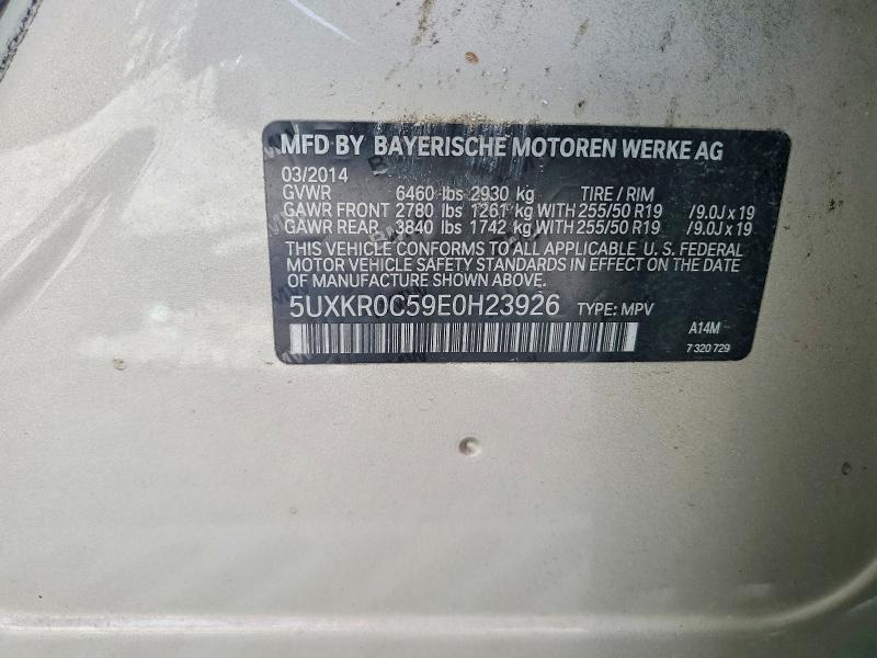 Продаж на аукціоні авто 2014 Bmw X5, vin: 5UXKR0C59E0H23926, номер лоту: 50077656