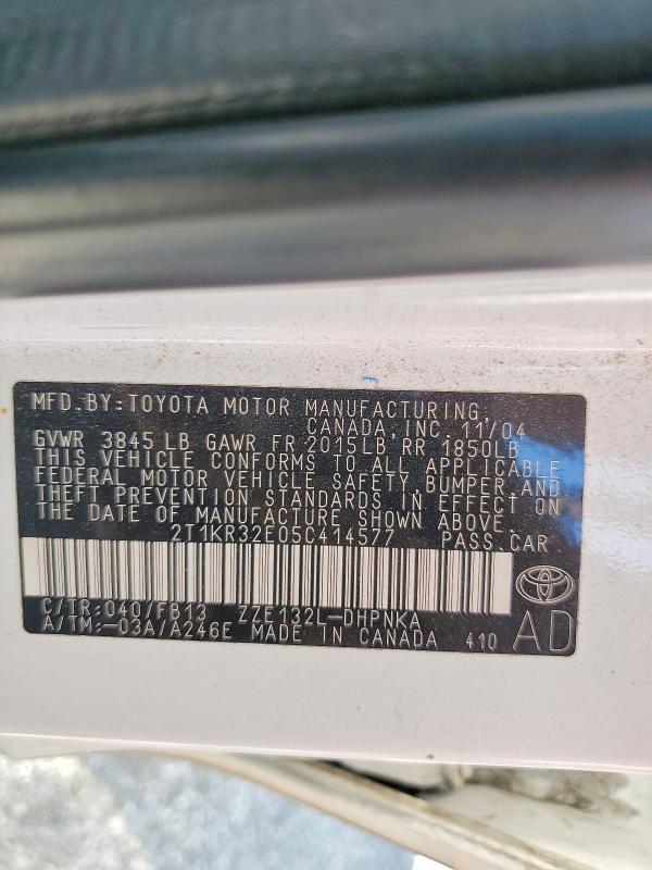 Продаж на аукціоні авто 2005 Toyota Matrix, vin: 2T1KR32E05C414577, номер лоту: 48149316