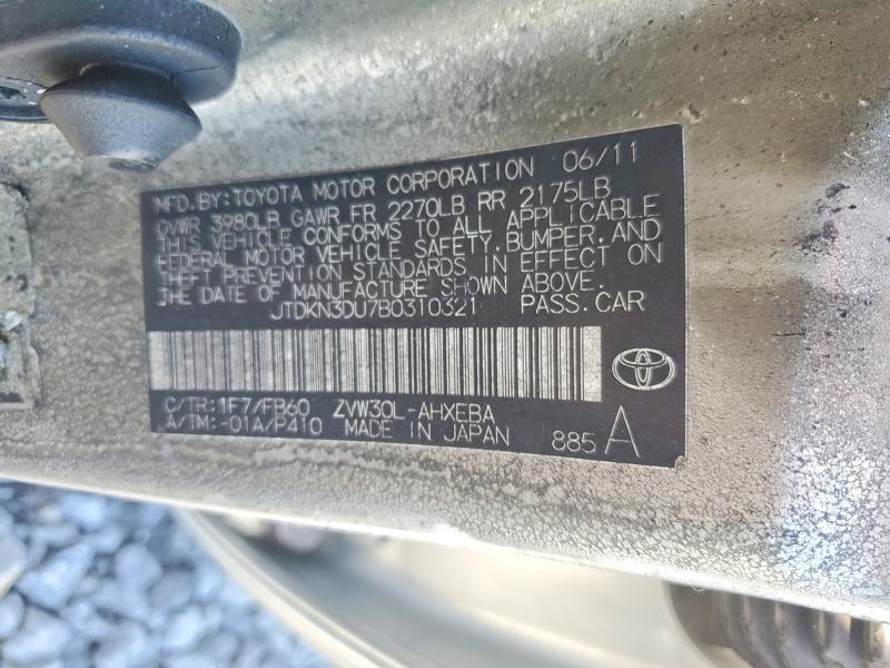 Aukcja sprzedaży 2011 Toyota Prius, vin: JTDKN3DU7B0310321, numer aukcji: 51246136
