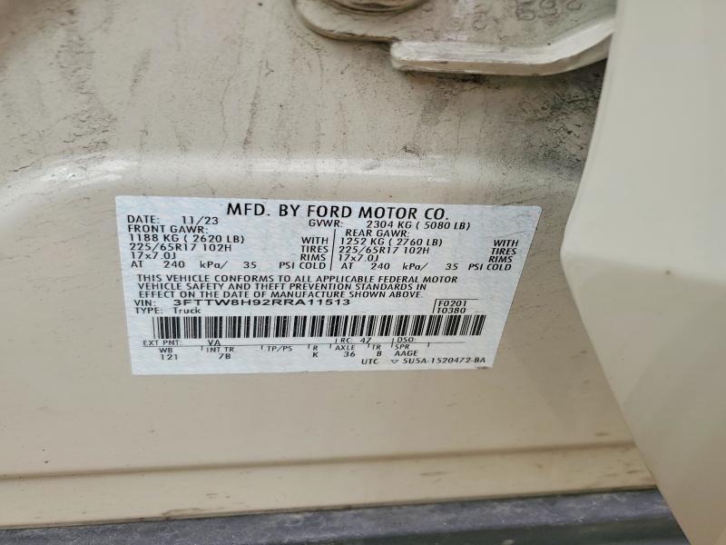 2024 Ford Maverick მანქანა იყიდება აუქციონზე, vin: 3FTTW8H92RRA11513, აუქციონის ნომერი: 51090946
