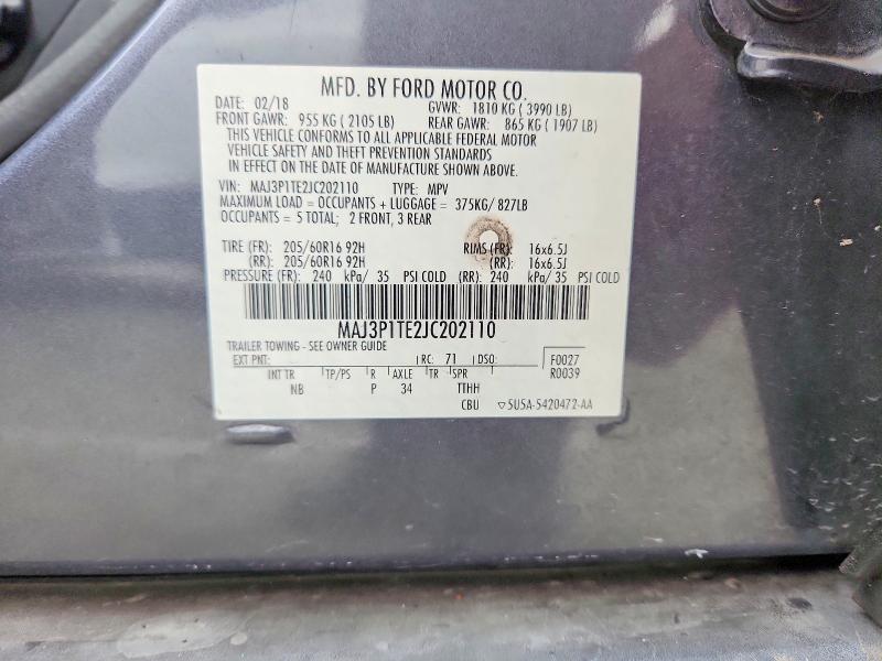 Продажа на аукционе авто 2018 Ford Ecosport, vin: MAJ3P1TE2JC202110, номер лота: 49817606
