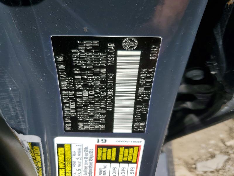 50889266 :رقم المزاد ، 4T1DAACK8SU631149 vin ، 2025 Toyota Camry مزاد بيع
