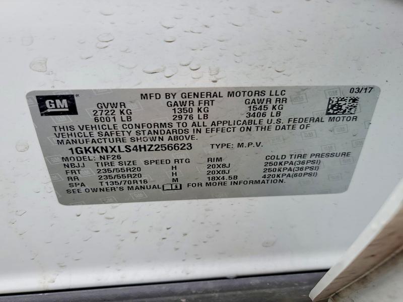 2017 Gmc Acadia მანქანა იყიდება აუქციონზე, vin: 1GKKNXLS4HZ256623, აუქციონის ნომერი: 51016586