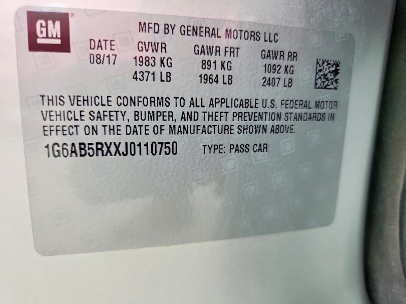 Aukcja sprzedaży 2018 Cadillac Ats, vin: 1G6AB5RXXJ0110750, numer aukcji: 49824806