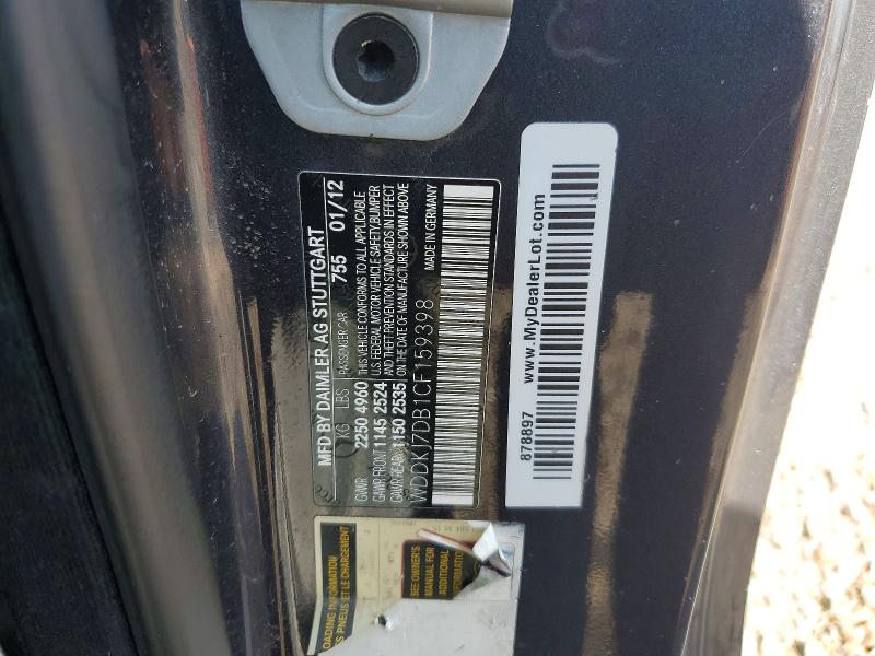 Aukcja sprzedaży 2012 Mercedes-benz E, vin: WDDKJ7DB1CF159398, numer aukcji: 49195006