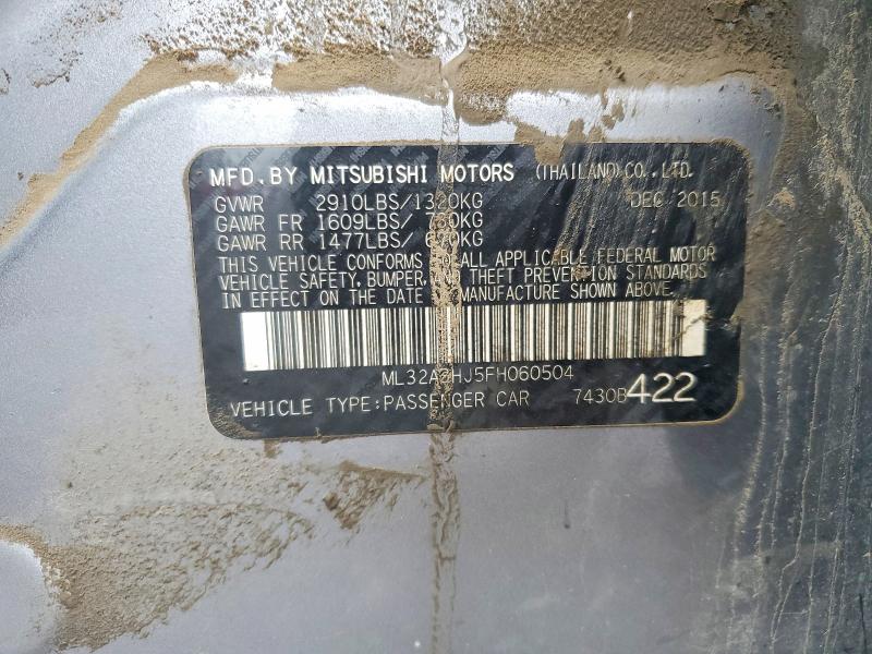 Aukcja sprzedaży 2015 Mitsubishi Mirage, vin: ML32A3HJ5FH060504, numer aukcji: 50667346