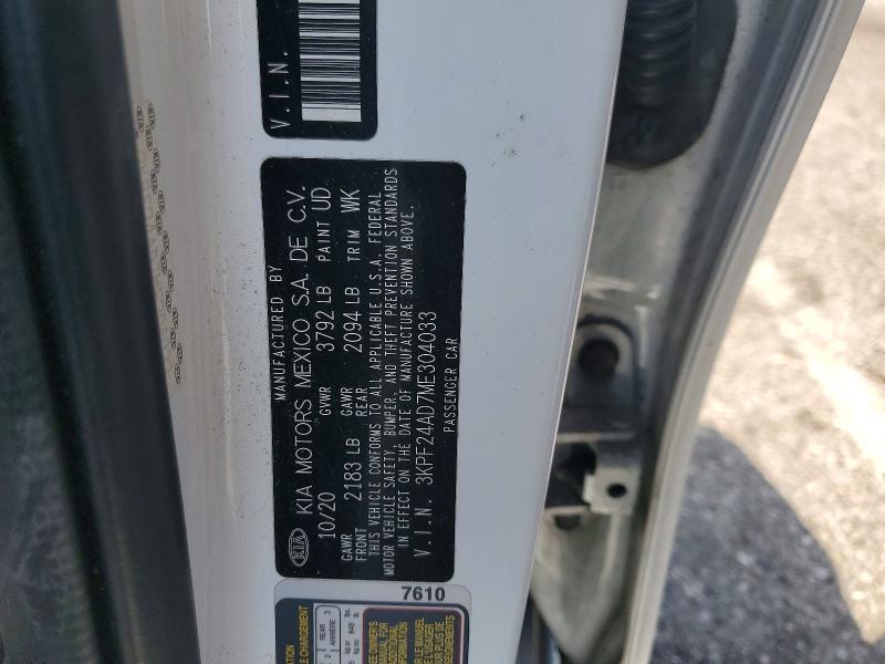 51536036 :رقم المزاد ، 3KPF24AD7ME304033 vin ، 2021 Kia Forte مزاد بيع