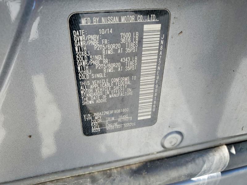 2015 Infiniti Qx80 მანქანა იყიდება აუქციონზე, vin: JN8AZ2NE9F9081860, აუქციონის ნომერი: 48992366