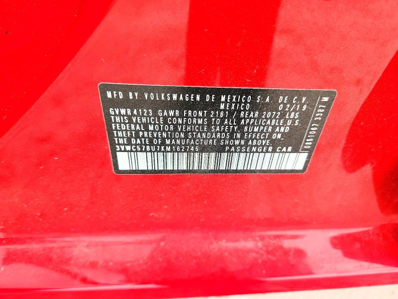 Продаж на аукціоні авто 2019 Volkswagen Jetta, vin: 3VWC57BU7KM162745, номер лоту: 50914806