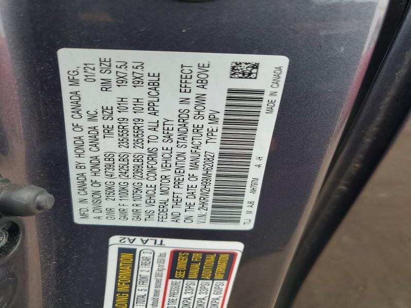Aukcja sprzedaży 2021 Honda Cr-v, vin: 2HKRW2H99MH620827, numer aukcji: 51500676