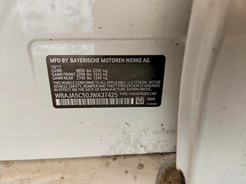51486066 :رقم المزاد ، WBAJA5C50JWA37425 vin ، 2018 Bmw 530 مزاد بيع
