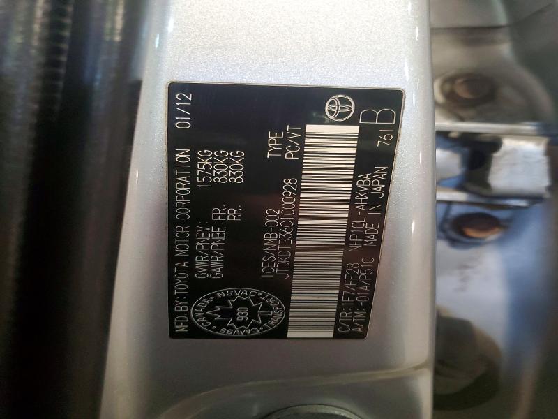Продаж на аукціоні авто 2012 Toyota Prius C, vin: JTDKDTB36C1000928, номер лоту: 49106026
