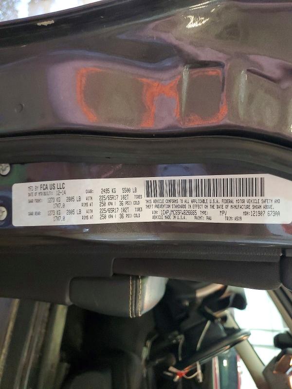 Продаж на аукціоні авто 2015 Jeep Cherokee, vin: 1C4PJMCS5FW626665, номер лоту: 50508116