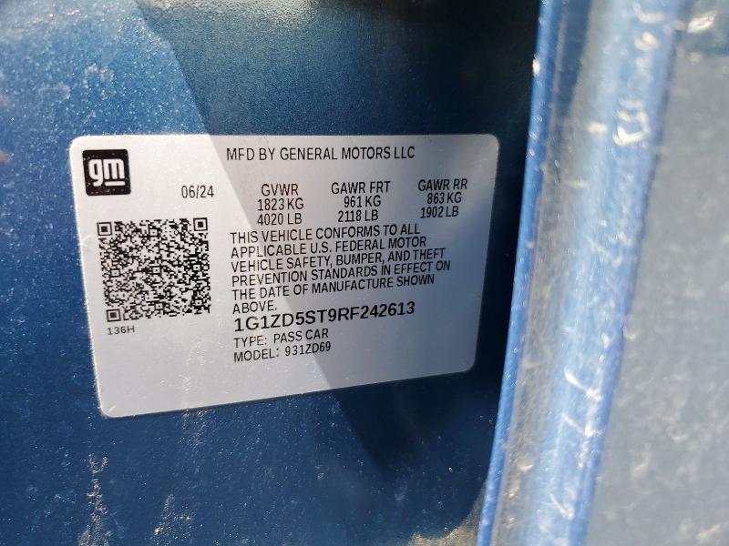 Aukcja sprzedaży 2024 Chevrolet Malibu, vin: 1G1ZD5ST9RF242613, numer aukcji: 50527886