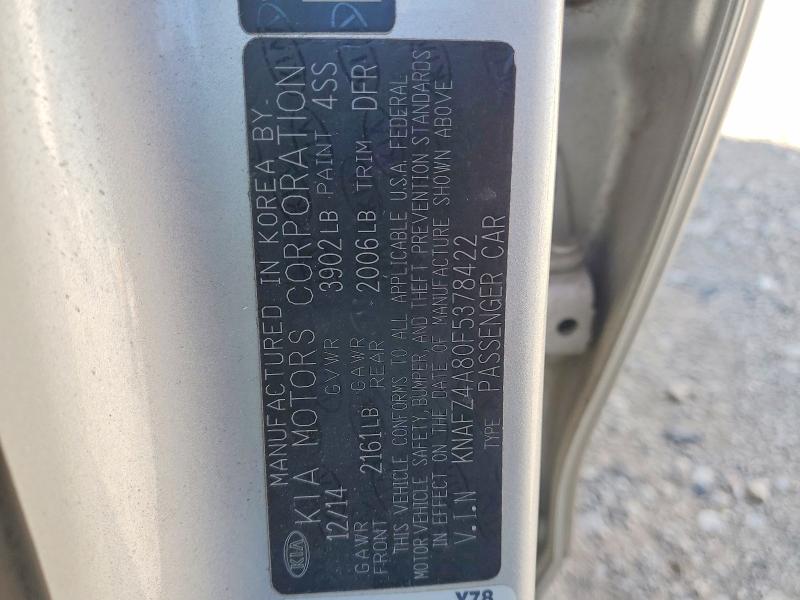 Продаж на аукціоні авто 2015 Kia Forte, vin: KNAFZ4A80F5378422, номер лоту: 48687716