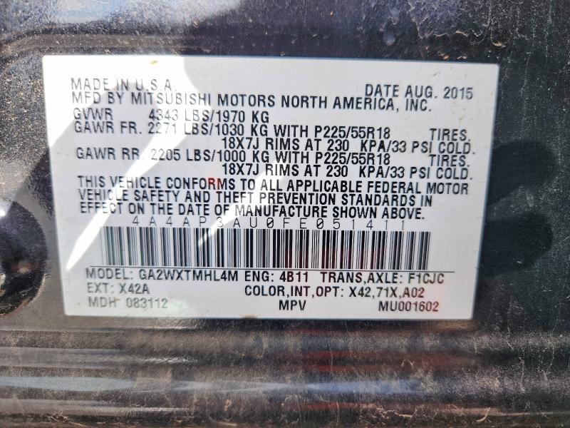 Продаж на аукціоні авто 2015 Mitsubishi Outlander Sport, vin: 4A4AP3AU0FE051411, номер лоту: 49012866