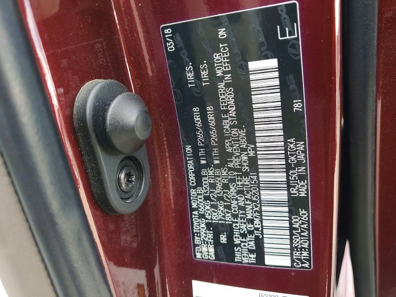 49020616 :رقم المزاد ، JTJBM7FX2J5201541 vin ، 2018 Lexus Gx 460 مزاد بيع