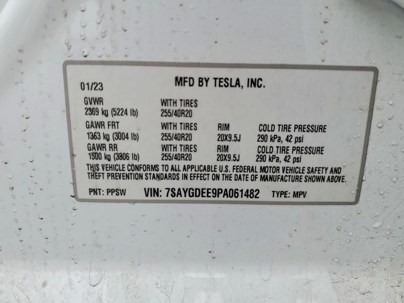 48570286 :رقم المزاد ، 7SAYGDEE9PA061482 vin ، 2023 Tesla Model Y مزاد بيع