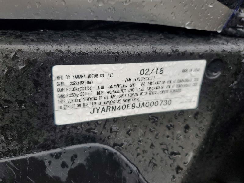 Aukcja sprzedaży 2018 Yama Yzfr1m, vin: JYARN40E9JA000730, numer aukcji: 50528376