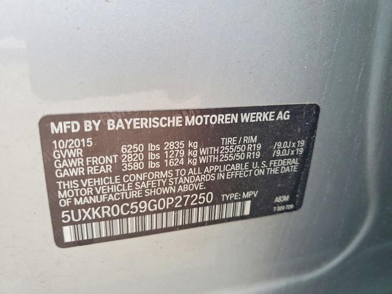 Aukcja sprzedaży 2016 Bmw X5, vin: 5UXKR0C59G0P27250, numer aukcji: 51903896