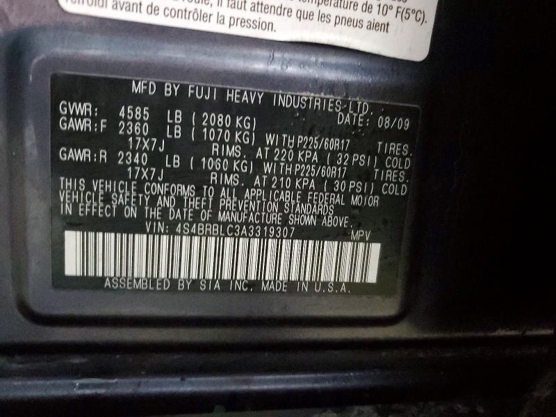 Продажа на аукционе авто 2010 Subaru Outback, vin: 4S4BRBLC3A3319307, номер лота: 51803136