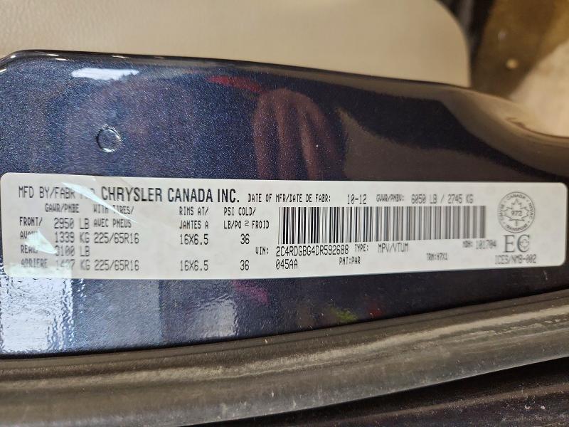 Продажа на аукционе авто 2013 Dodge Grand Caravan, vin: 2C4RDGBG4DR592688, номер лота: 50099926