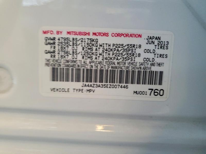 Продажа на аукционе авто 2014 Mitsubishi Outlander, vin: JA4AZ3A35EZ007446, номер лота: 51311146