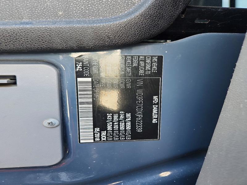 Aukcja sprzedaży 2018 Mercedes Benz Sprinter, vin: WD3PE7CDXJP622339, numer aukcji: 48007656