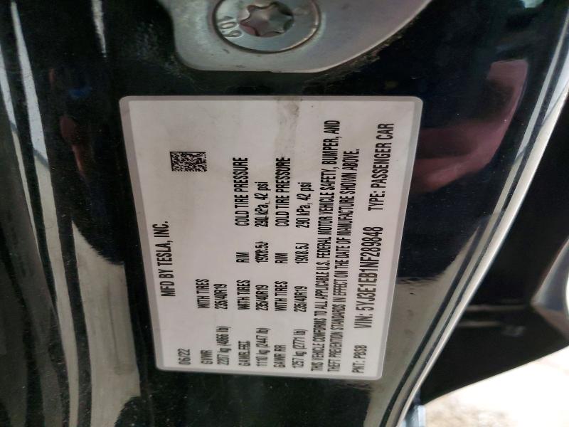 Aukcja sprzedaży 2022 Tesla Model 3, vin: 5YJ3E1EB1NF289848, numer aukcji: 50444506